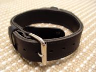 Rottweiler 2 ply leather agitation dog collar with handle 